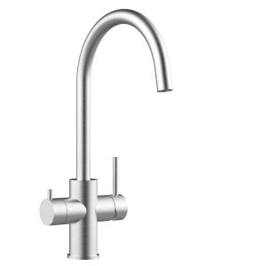 Grifo de cocina 5 vías acero inox cepillado caño U giratorio, FX