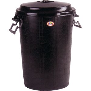 Cubo de basura 100 l con tapa y presillas