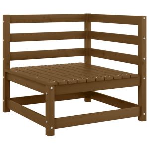 vidaXL sofá de esquina de madera maciza de pino marrón miel