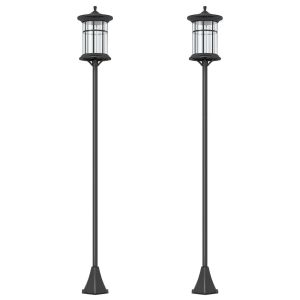 Farolas solares exterior 23.5x23.5x184 cm acero inoxidable, abs Outsunny
