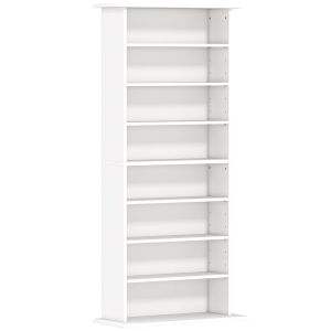 Estantería para cd 58x24x126.3 cm color blanco Homcom