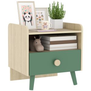 Mesita de noche - mesa auxiliar - madera verde 40x32,5x40 cm