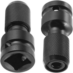 2 puntas impacto acero casquillo adaptadores negro