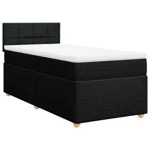 vidaXL cama box spring con colchón tela negro 80x200 cm