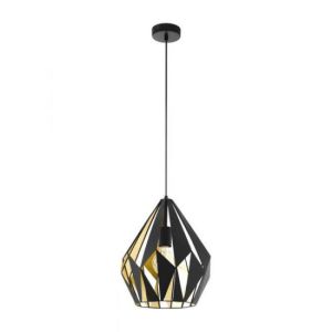 Eglo iluminación lámpara de techo colgante carlton 1 negra y oro