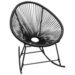 vidaXL silla mecedora de jardín ratán sintético negro