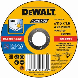 Dewalt dt43905-qz - disco de corte plano inox con grano profesional de
