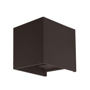 Aplique para exterior cubo LED 2x6w 4000k marron ip54