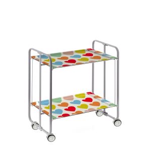 Carrito auxiliar con ruedas bauhaus armazón metálico gris, 2 bandejas