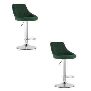 Valora taburetes giratorios daka terciopelo verde base cromada x2