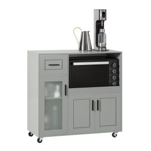 Aparador cocina con ruedas 3 puertas y 1 cajón fsb78-hg sobuy