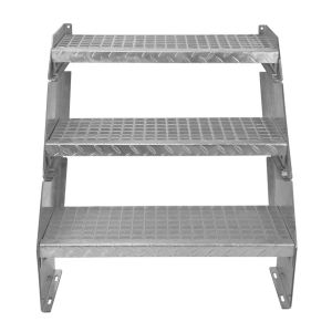 Escalera galvanizada ajustable de 3 escalones 600mm de ancho