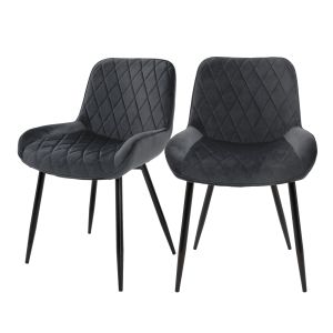 Set 2x sillas de comedor estilo retro antracita ml-design