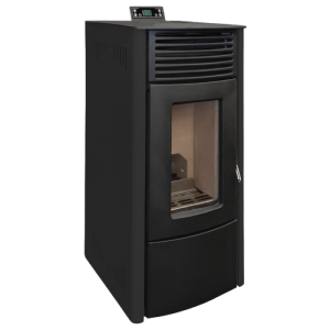 Estufa de pellets athenea 11,7 kw con display táctil y depósito 28 kg-negro