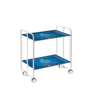 Carrito auxiliar con ruedas bauhaus armazón metálico blanco, 2 bandejas