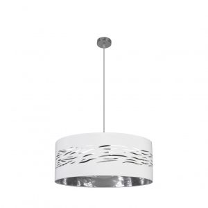Suspensión - mist - cromo - pantalla blanca/plata - diseño moderno