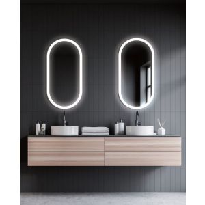 LEDimex-espejo canada 90x50 LED elíptico marco acrílico