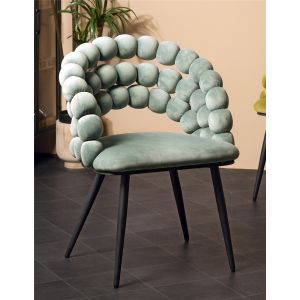 Silla nimpha terciopelo azul con patas negras 62x60x80 cms