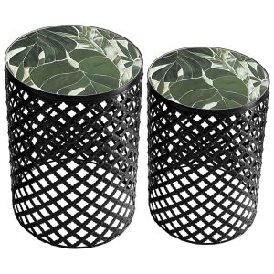 Set 2 soportes de mosaico y metal negros