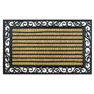 Felpudo de caucho y coco natural marron 75x45x1