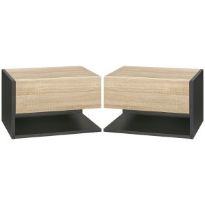 Mesas de noche 46x30x30 cm bicolor Homcom, hogar - muebles de dormitorio