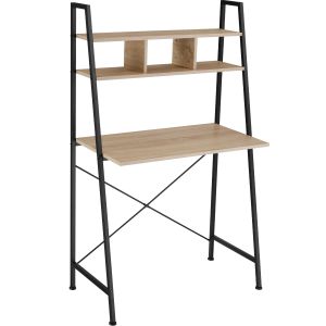 Escritorio industrial 3 compartimentos 85,5x46,5x140 cm madera clara