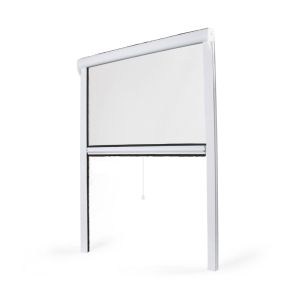 Mosquitera enrollable para ventana recortable 130x160 cm - PVC blanco