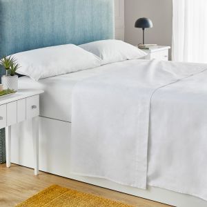 Juego sábanas 180x190 pikolin home 100% algodón percal blanco