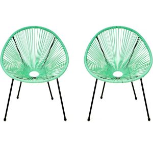 Conjunto de 2 sillones de jardín "ania" - verde