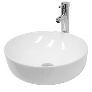 Lavabo sobre encimera - 405 x 405 x 140 mm blanco ecd germany