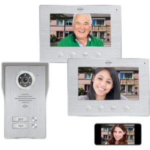 Elro dv477ip2 videoportero ip Wi-Fi para 2 familias con pantalla a color de