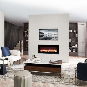 Chimenea eléctrica BALDERIA Fiamma 60 - chimenea empotrable, 2000 W - negro