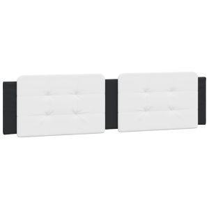 vidaXL cabecero de cama acolchado cuero sintético blanco negro 200 cm
