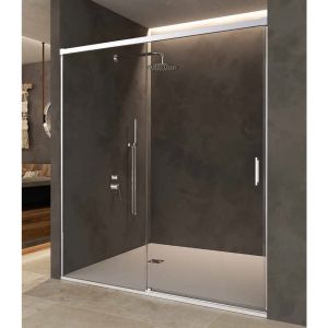 Mampara ducha corredera 1 puerta 1 fijo | cromo 160cm (adap.156,1-161)