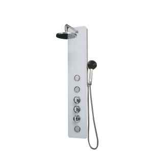Columna de hidromasaje termostática en cristal color blanco modelo gs-49