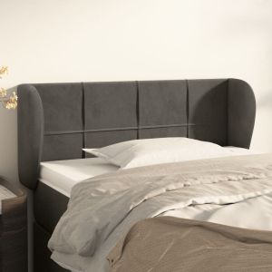 Cabecero de terciopelo gris oscuro 83x23x78/88 cm eso6185