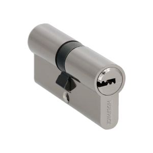Cilindro seguridad wolfpack 35x35 mm. Leva larga niquelado con 5 llaves