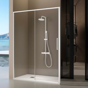 Mampara frontal serie delta - blanco -  130-132.6 cm - reversible