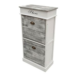 Zapatero de madera blanco 50x28x98