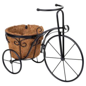 Soporte macetero bicicleta negro, 46x20x35 cm