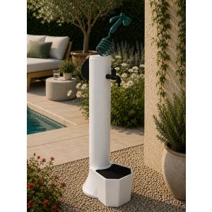 Fuente de jardín con cubo blanco y pistola sined triton pro blanco