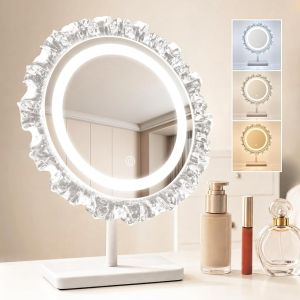 Nettlife Espejo  LED 30x38cm redondo mesa Hollywood