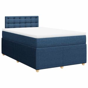vidaXL cama box spring con colchón tela azul 120x190 cm