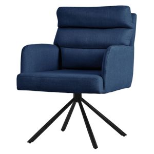 Silla de comedor giratoria azul oscuro asiento