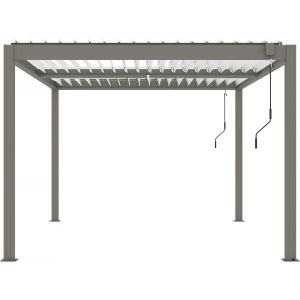 Pérgola bioclimática <<windsor>> - 3 x 4 m - gris topo
