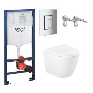 Pack cisterna grohe rapid sl y pulsador cromo br con inodoro roca ona