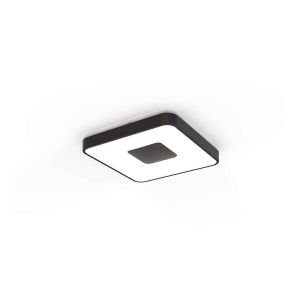 Mantra plafón de techo LED cuadrado negro coin regulable con mando y app