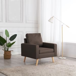 Sillón de tela marrón qweo5142