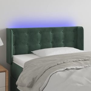 Cabecero con LED de terciopelo verde oscuro 93x16x78/88 cm eso1792