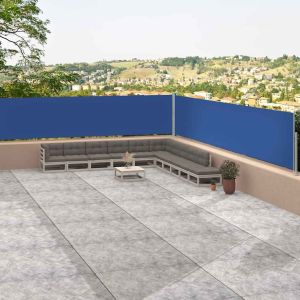 Pantalla de jardín, toldo lateral retráctil azul 117x1200 cm ety5675086